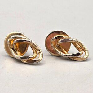 Vintage Tara Jewelry Screw Back Twist Earrings Two-Tone Gold